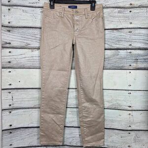 Talbots Flawless Slim Ankle Pants Champagne Metallic Size 2